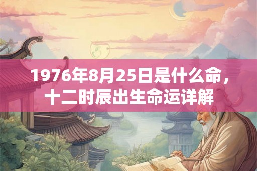 1976年8月25日是什么命,十二时辰出生命运详解 1976年8月25日是什么命,十二时辰出生命运详解