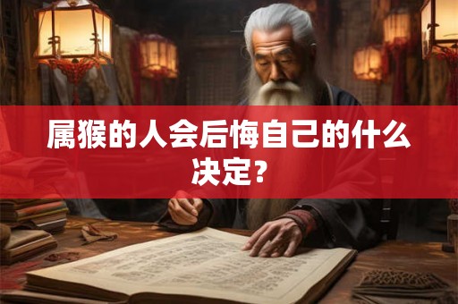 属猴的人会后悔自己的什么决定? 属猴的人会后悔自己的什么决定?