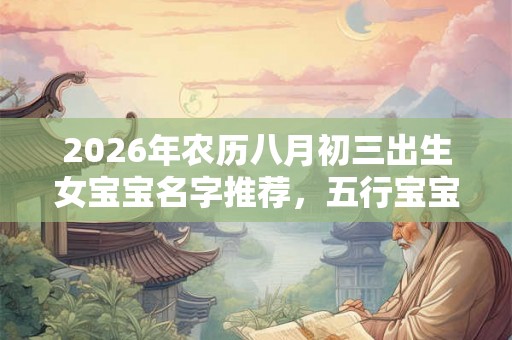 2026年农历八月初三出生女宝宝名字推荐，五行宝宝名字起名