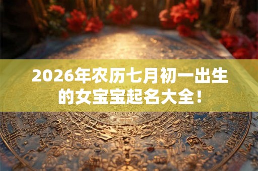 2026年农历七月初一出生的女宝宝起名大全！