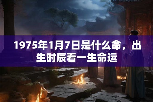 1975年1月7日是什么命，出生时辰看一生命运