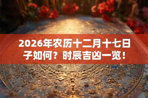 2026年农历十二月十七日子如何？时辰吉凶一览！