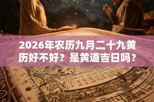2026年农历九月二十九黄历好不好？是黄道吉日吗？