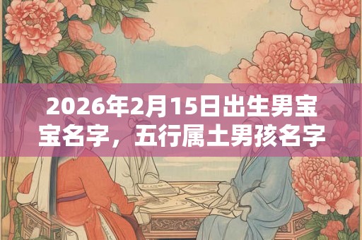 2026年2月15日出生男宝宝名字，五行属土男孩名字精选