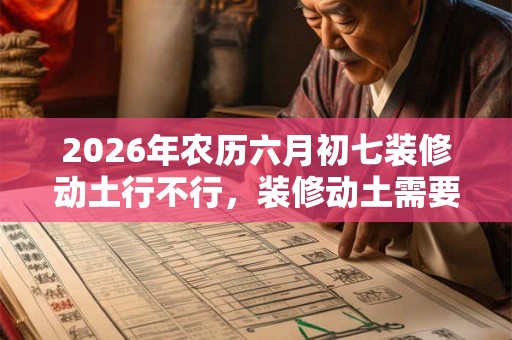 2026年农历六月初七装修动土行不行,装修动土需要注意什么? 2026年农历六月初七装修动土行不行,装修动土需要注意什么?