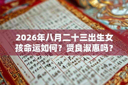 2026年八月二十三出生女孩命运如何？贤良淑惠吗？