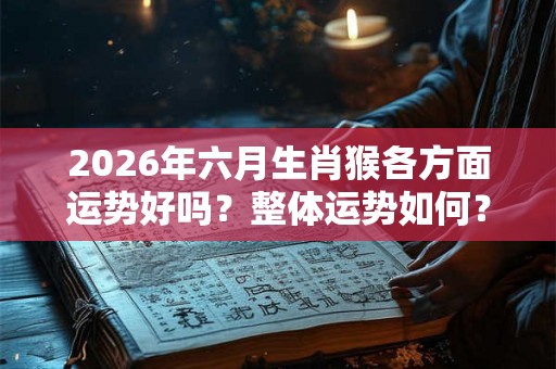 2026年六月生肖猴各方面运势好吗？整体运势如何？