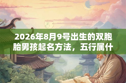 2026年8月9号出生的双胞胎男孩起名方法，五行属什么