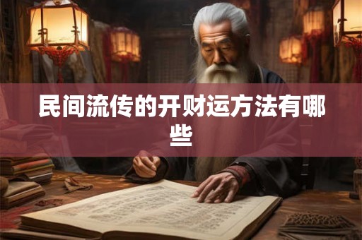 民间流传的开财运方法有哪些