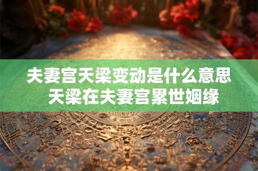 夫妻宫天梁变动是什么意思  天梁在夫妻宫累世姻缘