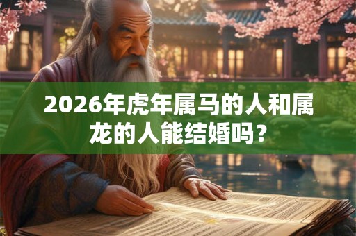 2026年虎年属马的人和属龙的人能结婚吗? 2026年虎年属马的人和属龙的人能结婚吗?