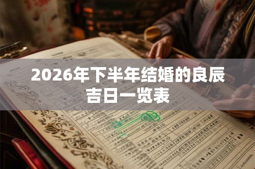 2026年下半年结婚的良辰吉日一览表