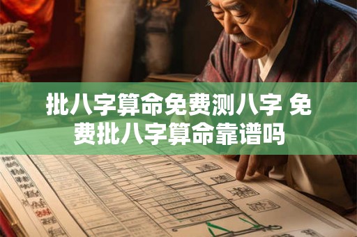 批八字算命免费测八字 免费批八字算命靠谱吗