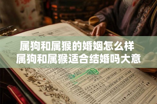 属狗和属猴的婚姻怎么样 属狗和属猴适合结婚吗大意不变