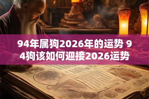 94年属狗2026年的运势 94狗该如何迎接2026运势