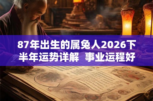 87年出生的属兔人2026下半年运势详解 事业运程好不好 87年出生的属兔人2026下半年运势详解 事业运程好不好