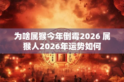 为啥属猴今年倒霉2026 属猴人2026年运势如何