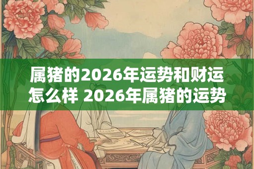 属猪的2026年运势和财运怎么样 2026年属猪的运势和财运如何 属猪的2026年运势和财运怎么样 2026年属猪的运势和财运如何