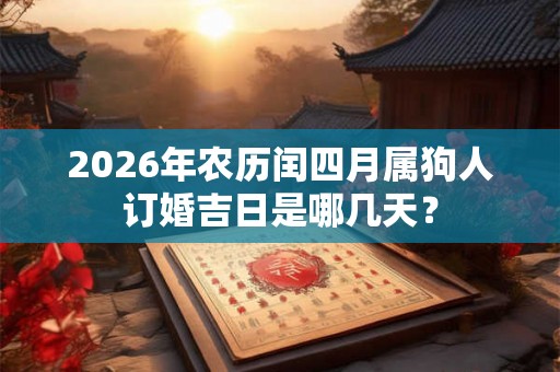 2026年农历闰四月属狗人订婚吉日是哪几天？