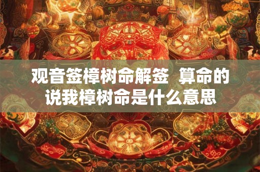 观音签樟树命解签 算命的说我樟树命是什么意思 观音签樟树命解签 算命的说我樟树命是什么意思