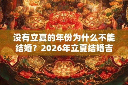 没有立夏的年份为什么不能结婚？2026年立夏结婚吉日查询