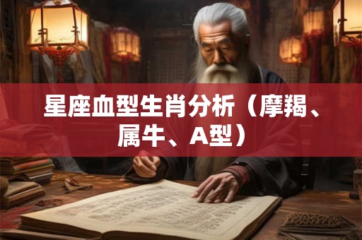 星座血型生肖分析（摩羯、属牛、A型）