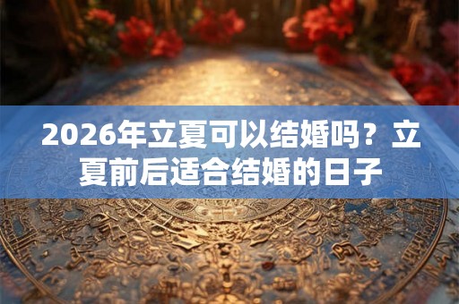 2026年立夏可以结婚吗？立夏前后适合结婚的日子