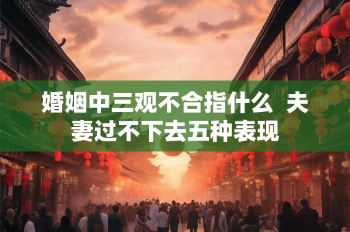 婚姻中三观不合指什么  夫妻过不下去五种表现