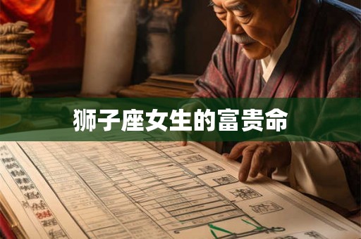 狮子座女生的富贵命
