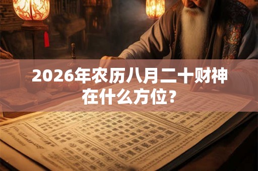 2026年农历八月二十财神在什么方位？