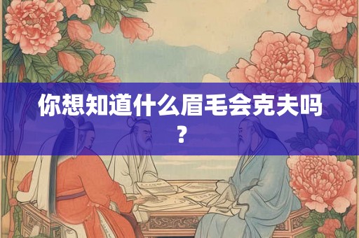 你想知道什么眉毛会克夫吗？