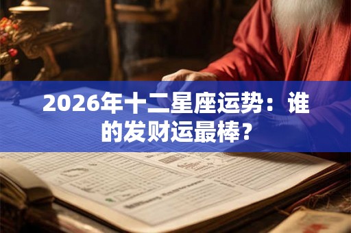 2026年十二星座运势：谁的发财运最棒？