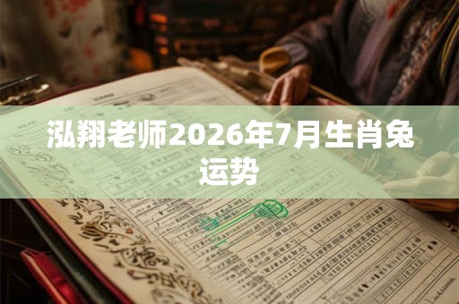 泓翔老师2026年7月生肖兔运势