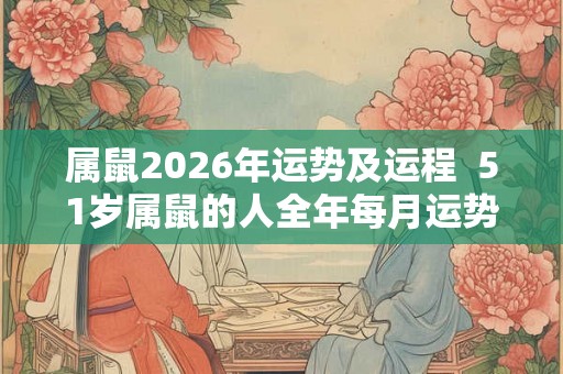 属鼠2026年运势及运程  51岁属鼠的人全年每月运势详解