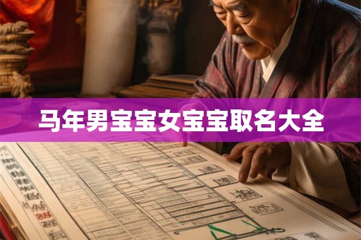 马年男宝宝女宝宝取名大全
