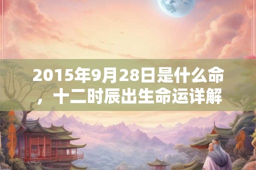2015年9月28日是什么命，十二时辰出生命运详解