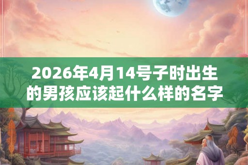 2026年4月14号子时出生的男孩应该起什么样的名字