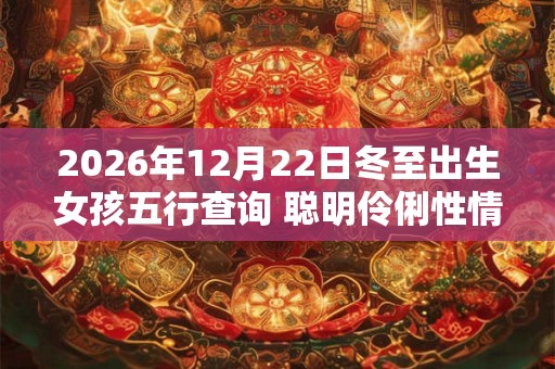 2026年12月22日冬至出生女孩五行查询 聪明伶俐性情随和 2026年12月22日冬至出生女孩五行查询 聪明伶俐性情随和