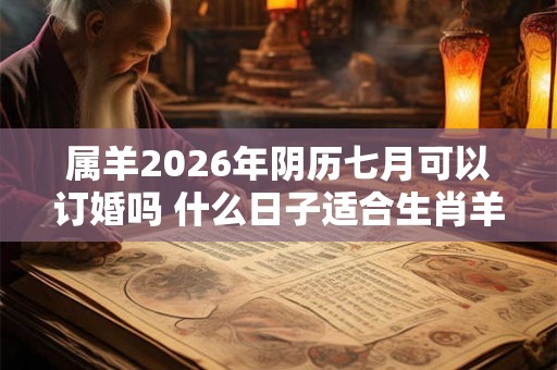 属羊2026年阴历七月可以订婚吗 什么日子适合生肖羊订亲 属羊2026年阴历七月可以订婚吗 什么日子适合生肖羊订亲