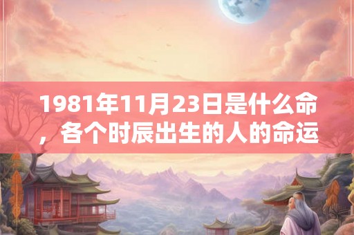 1981年11月23日是什么命，各个时辰出生的人的命运