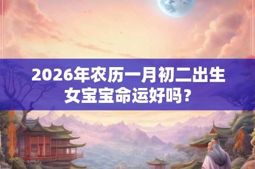 2026年农历一月初二出生女宝宝命运好吗? 2026年农历一月初二出生女宝宝命运好吗?