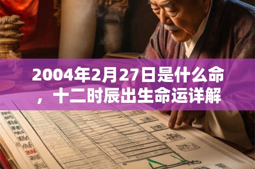 2004年2月27日是什么命，十二时辰出生命运详解
