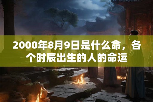 2000年8月9日是什么命，各个时辰出生的人的命运