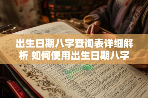 出生日期八字查询表详细解析 如何使用出生日期八字查询表