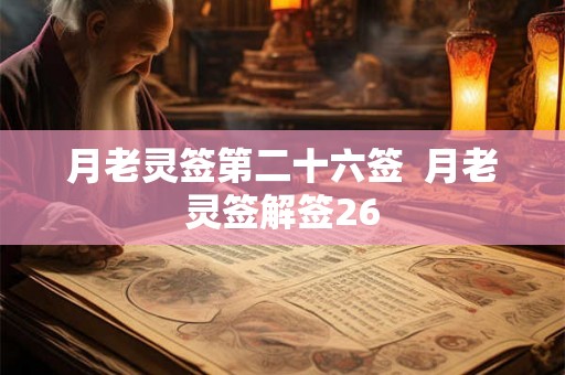月老灵签第二十六签  月老灵签解签26
