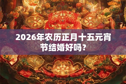 2026年农历正月十五元宵节结婚好吗？