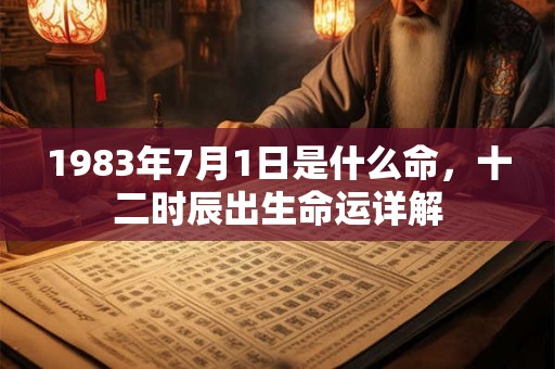 1983年7月1日是什么命，十二时辰出生命运详解