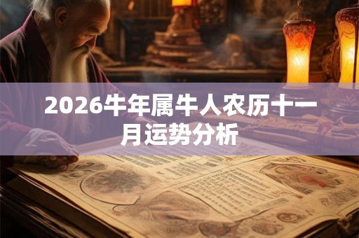 2026牛年属牛人农历十一月运势分析