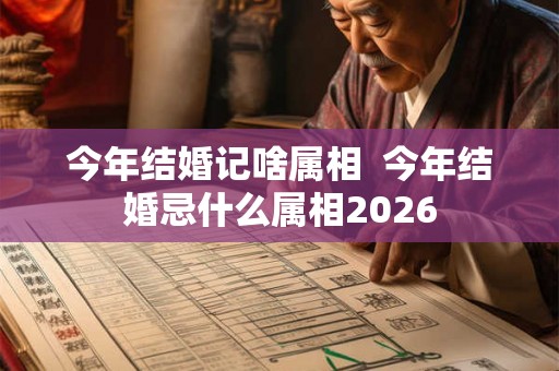 今年结婚记啥属相  今年结婚忌什么属相2026