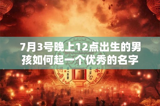 7月3号晚上12点出生的男孩如何起一个优秀的名字